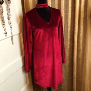Red velvet cool attitude dress